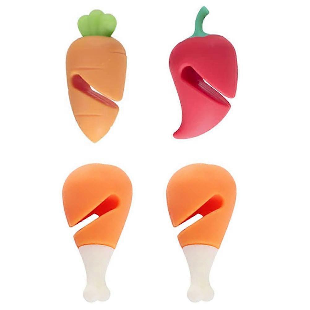 4PCS Silicone Designed Spill-proof Pot Lid Rack Creative Overflow Stoppers