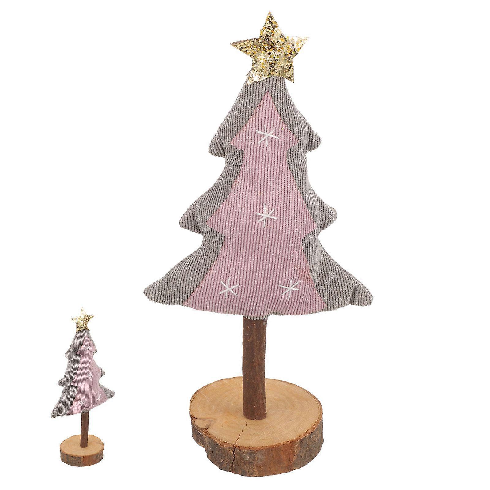 Rustic Christmas Tree for Decor Pink Table Small Xmas Tree Ornament
