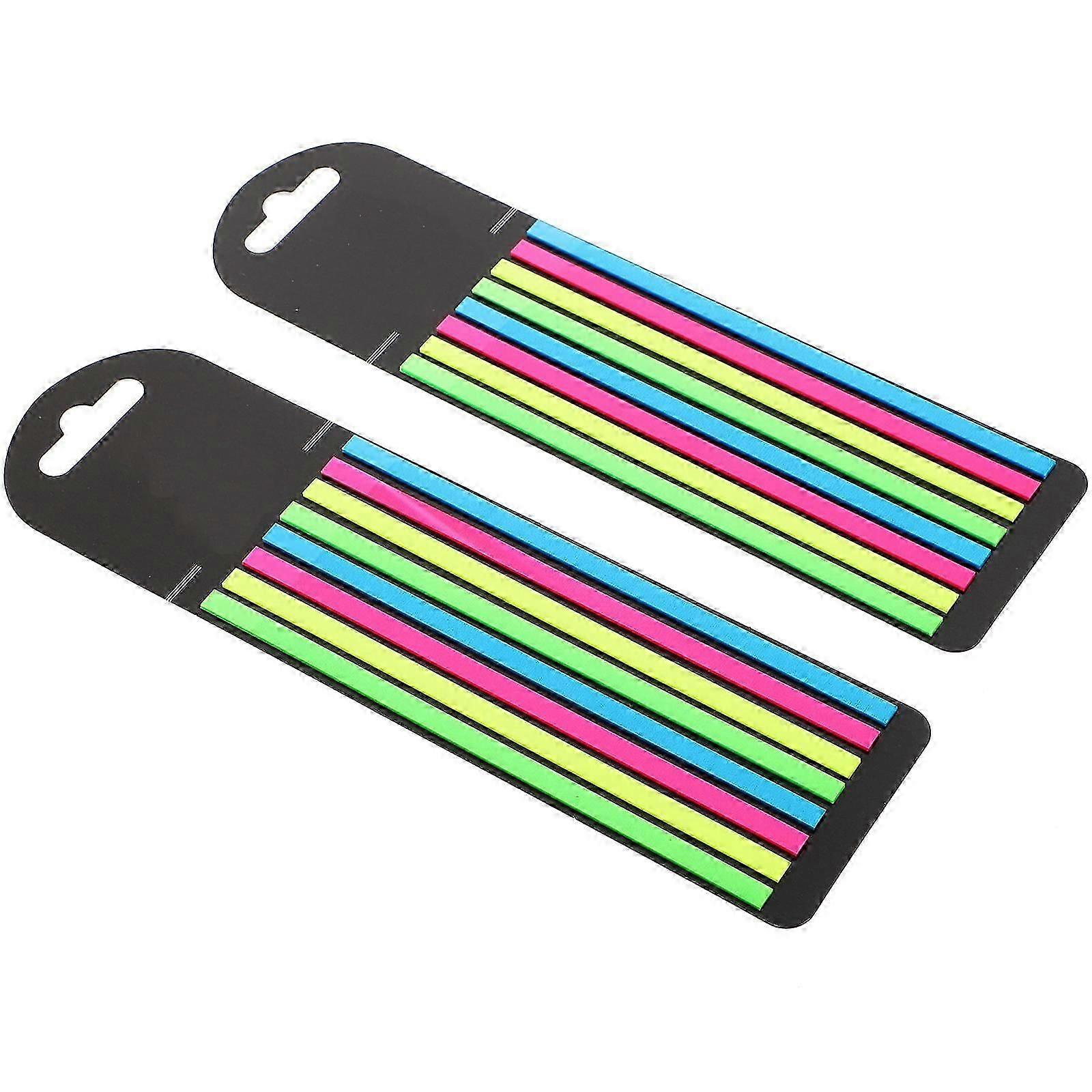 Fluorescence Highlight Strips Page Marker for Note 2Pcs Assorted Color