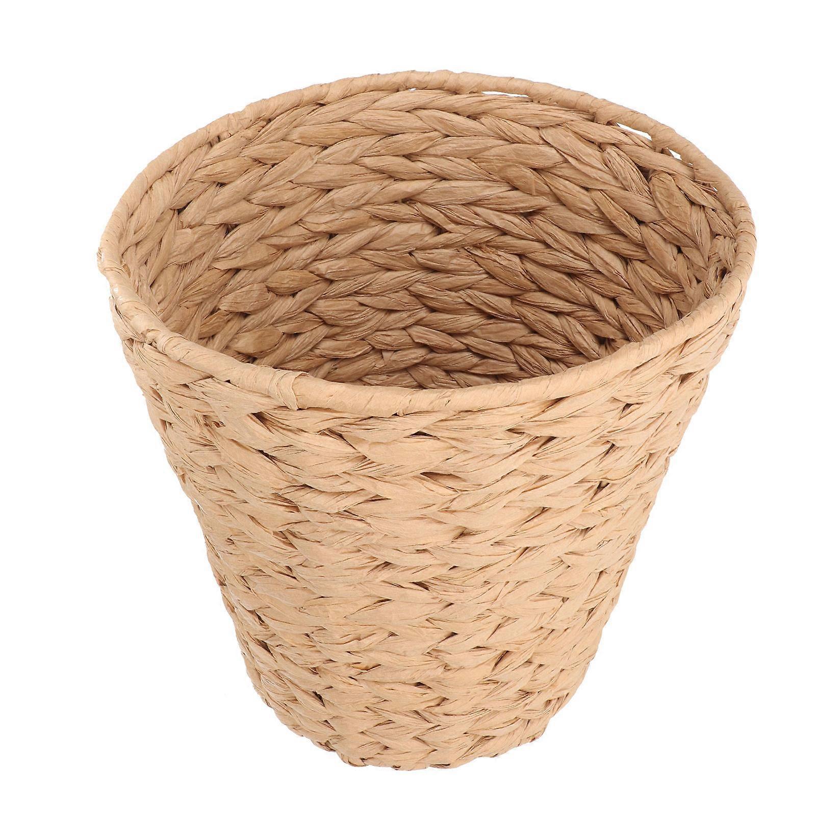 Storage Woven Basket Paper String Trash Basket for Storage Multipurpose Use