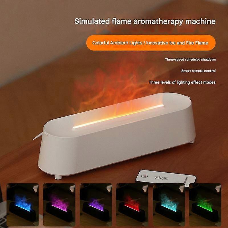 White Flame Aroma Diffuser with Remote, 7-Color Light & Timer
