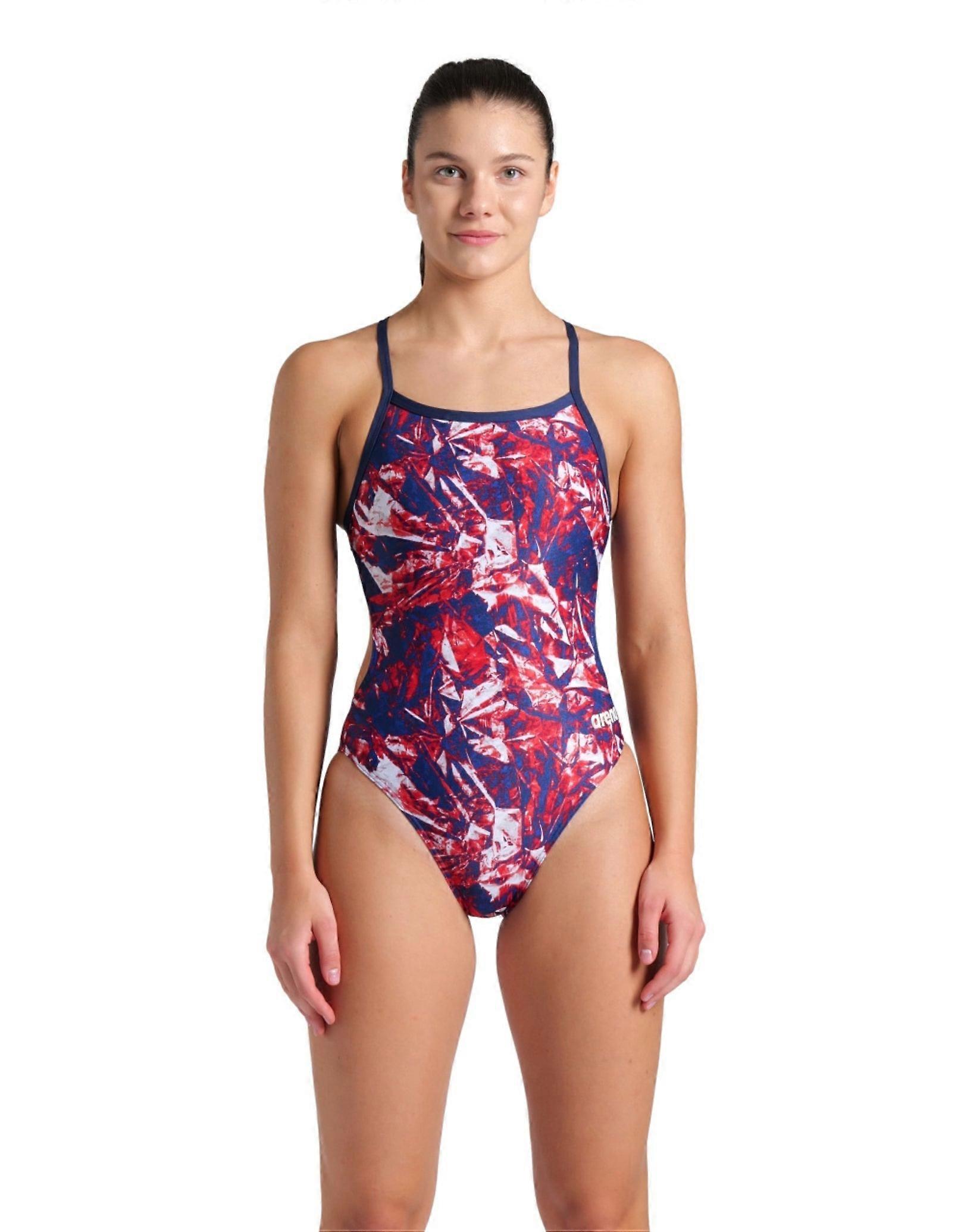 Arena Crackle Challenge Back Swimsuit - Navy/Team Red
