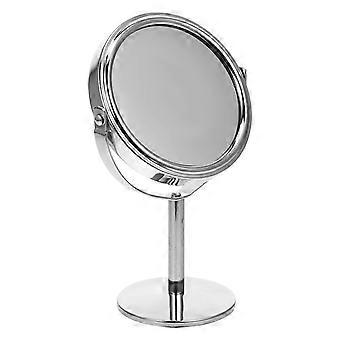 Het vergroten van Dubbelzijdige Tafelblad Ronde Make-up Kosmetische Spiegel met 360 Graadomwenteling (Willekeurige Kleur)