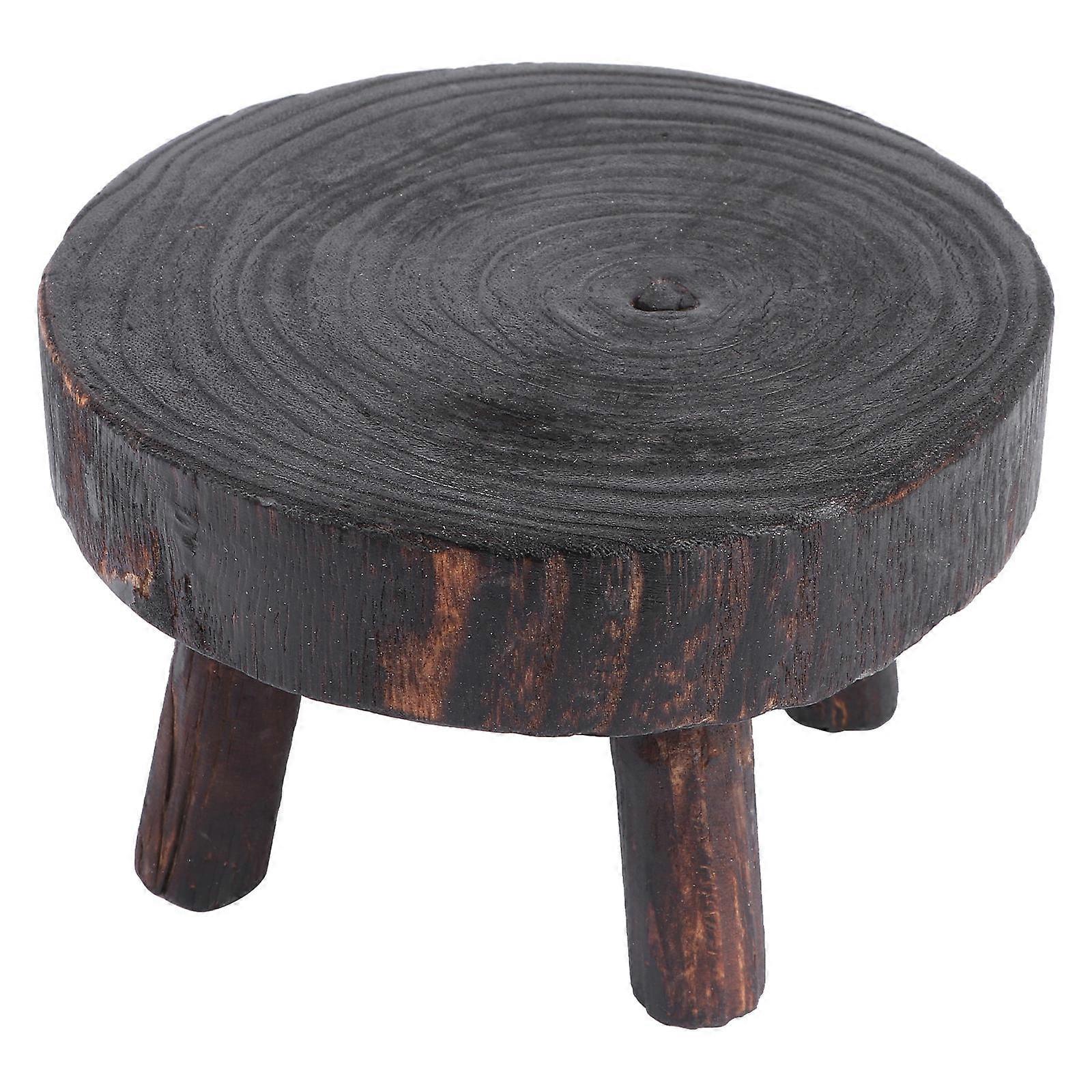 Flowerpot Holder Stool Shaped for Storage 4Pcs Solid Wood Design