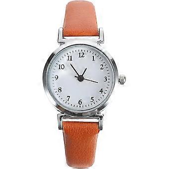 Vintage Women Wrist Watch Brown Strap Roman Numerals Fashion Analog Timepiece for Students and Friends Elegant Decoration