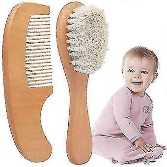 2pcs / set Baby Hair Brush And Comb Set per neonato Naturale In legno Pettini Cura bambini Baby Kit Spazzole per capelli