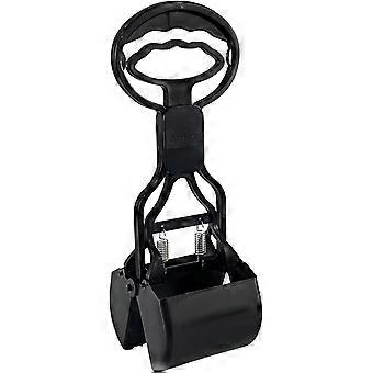 28cm Portable Pet Pooper Scooper with Short Handle Pet Clamp Scooper High Elastic Spring Dog Poop Scoop Indoor and Outdoor Cleaning Tool (Black)
