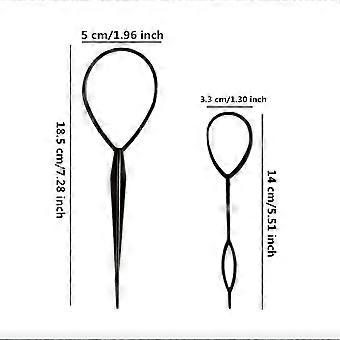 20pcs Black Hair Tail Tools, Hair Braid Accessories, French Braid Tool Loops for Hair Styling