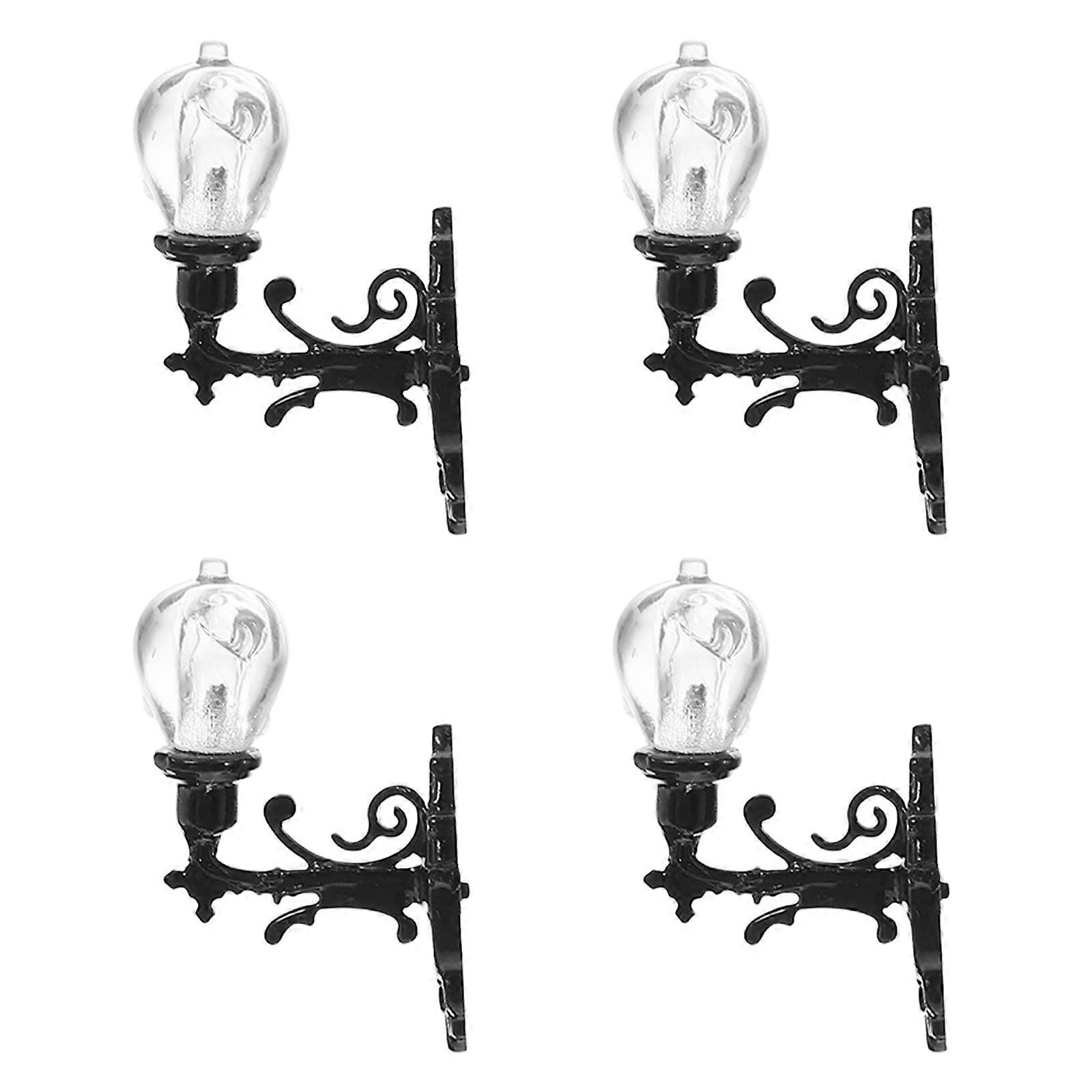 4pcs Simulated Mini Wall Lights Model Light Model Sand Table Lamp Decorations
