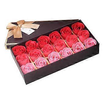 18Pcs/Box Artificial Flower Elegant Fragrant Multicolor High Simulation Soap Flower with Gift Box for Valentines Day