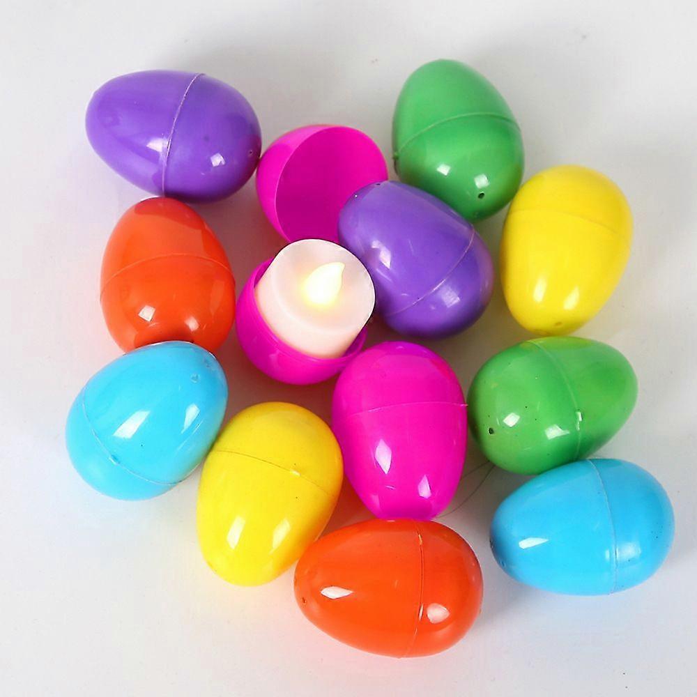 Easter egg decorations, party decorations, LED Easter eggs, DIY glowing eggs, no-light Easter eggs (12/pack)
