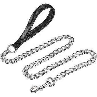 Verchromtes Metall Hundeleine Kette Blei Heavy Duty Chew Proof Leine mit gepolstertem Griff Gehen Verkehrstraining Reisen4 '/ 2,0 mm kleine Kette