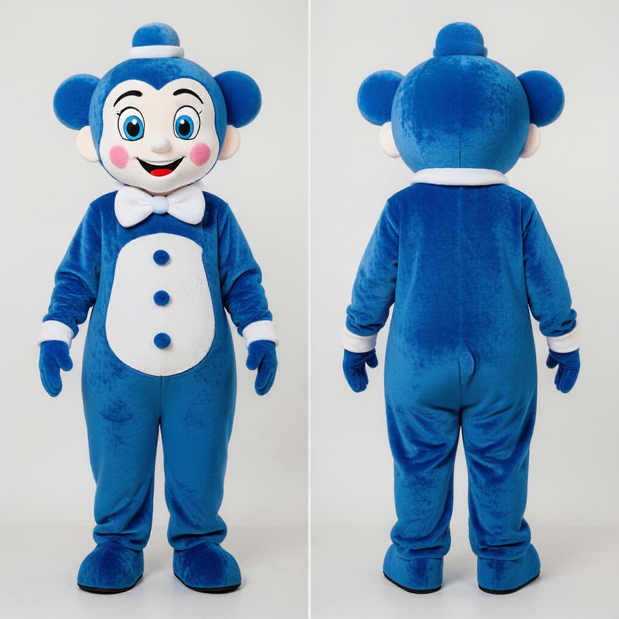 MASTICOT Deep Blue Velvety Mime Mascot