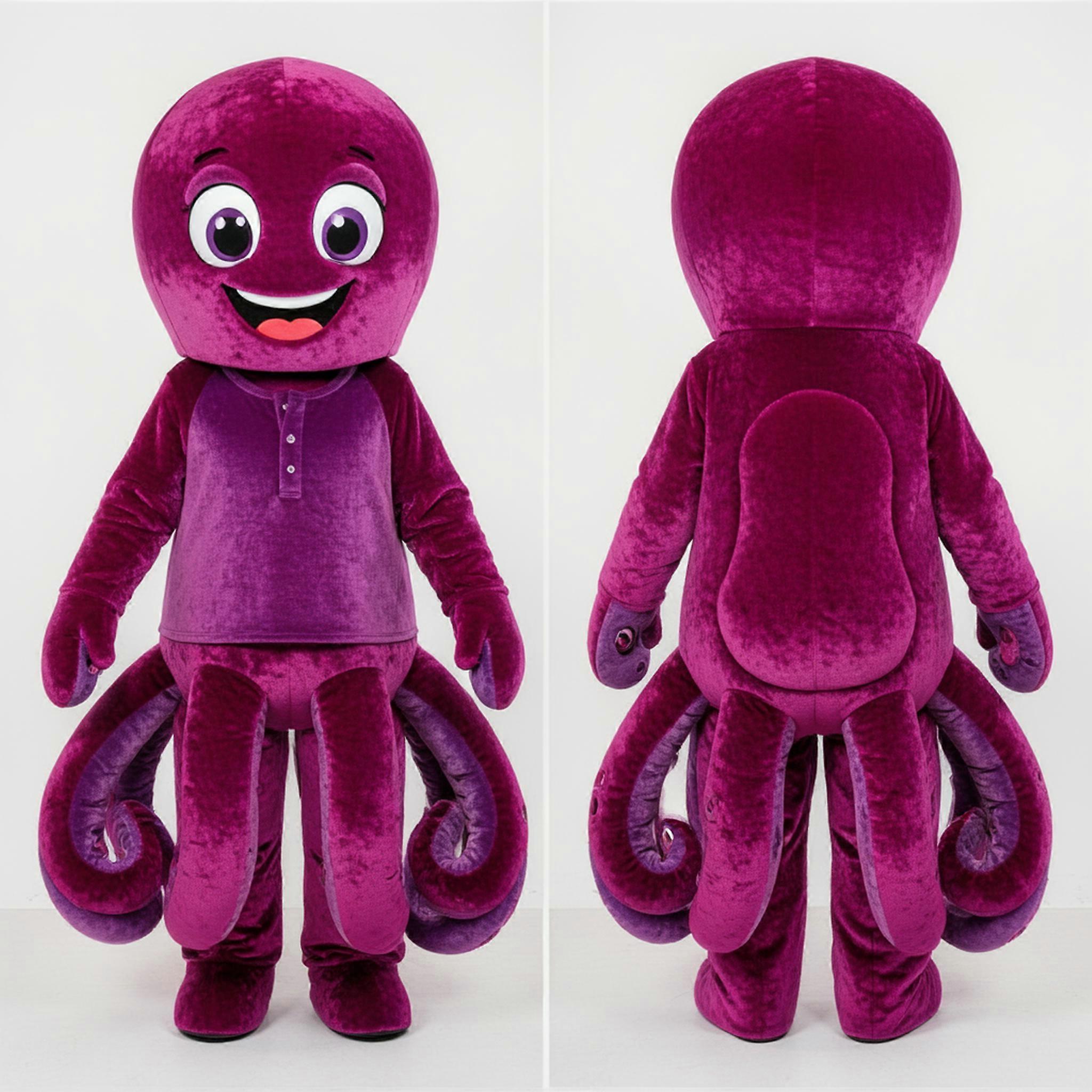 MASTICOT Magenta Velvety Octopus Mascot