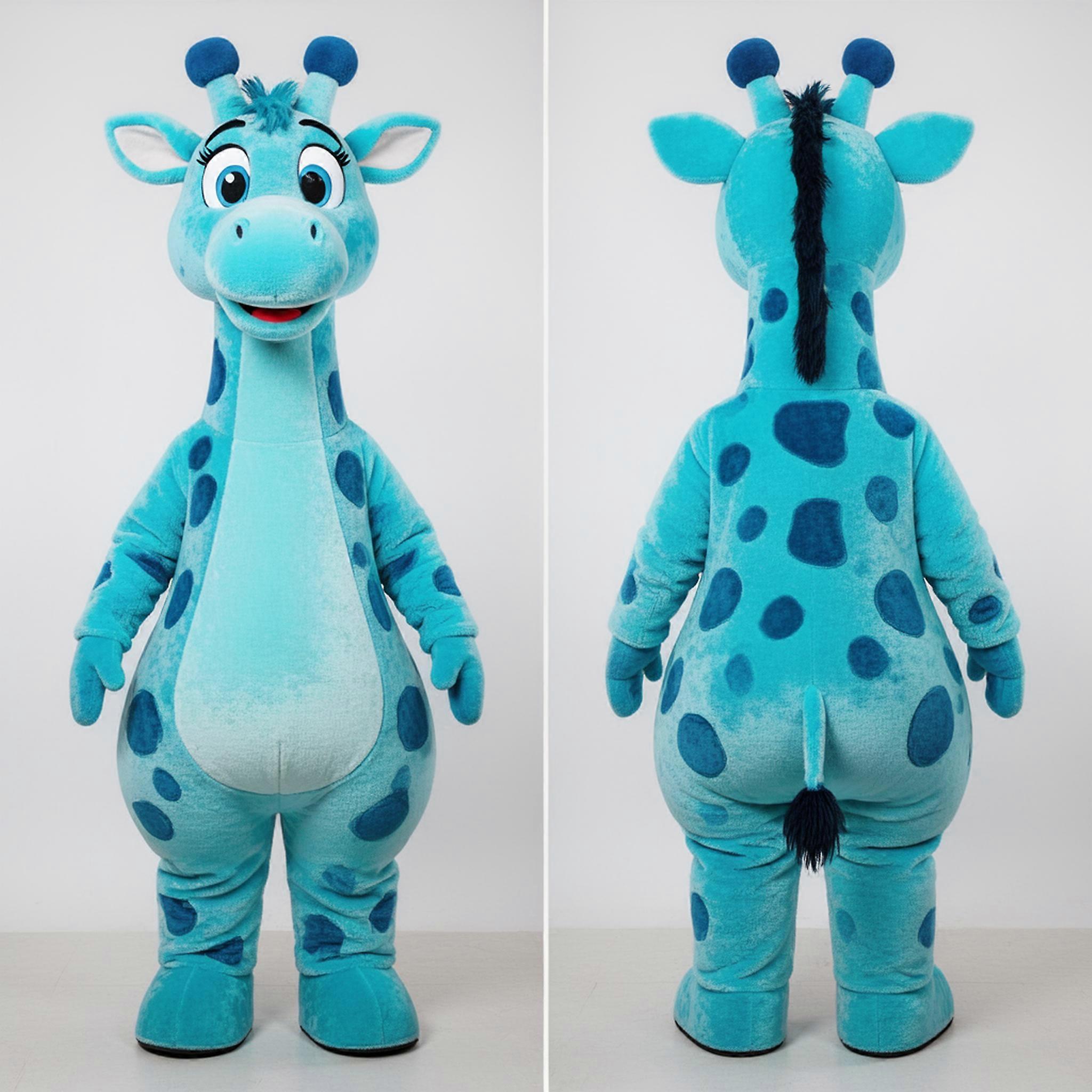 MASTICOT Cyan Plush Giraffe Mascot