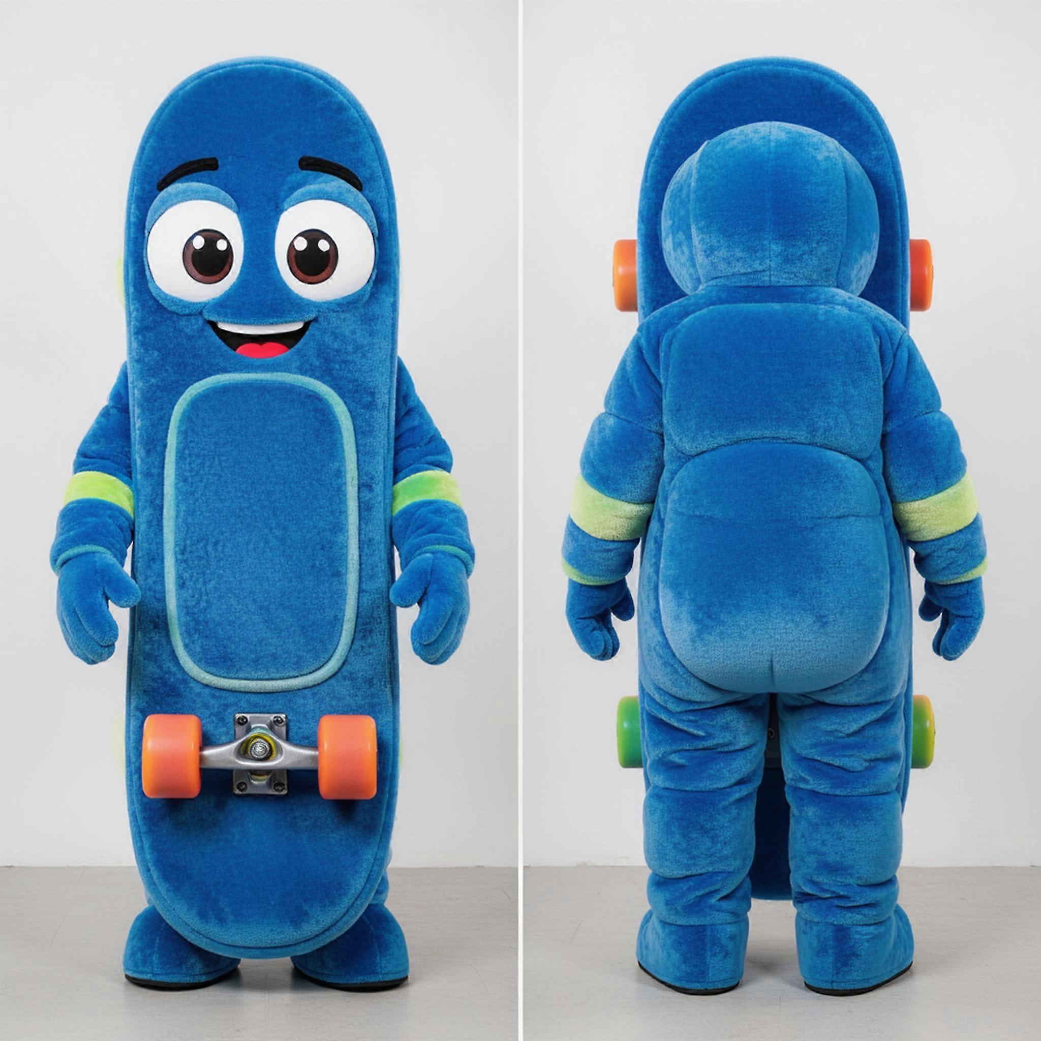 MASTICOT Vibrant Blue Dynamic Skateboard Mascot