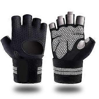 Buitensporten halter fitness mannen en vrouwen halfvinger yoga oefening pols antislip fitness handschoenen