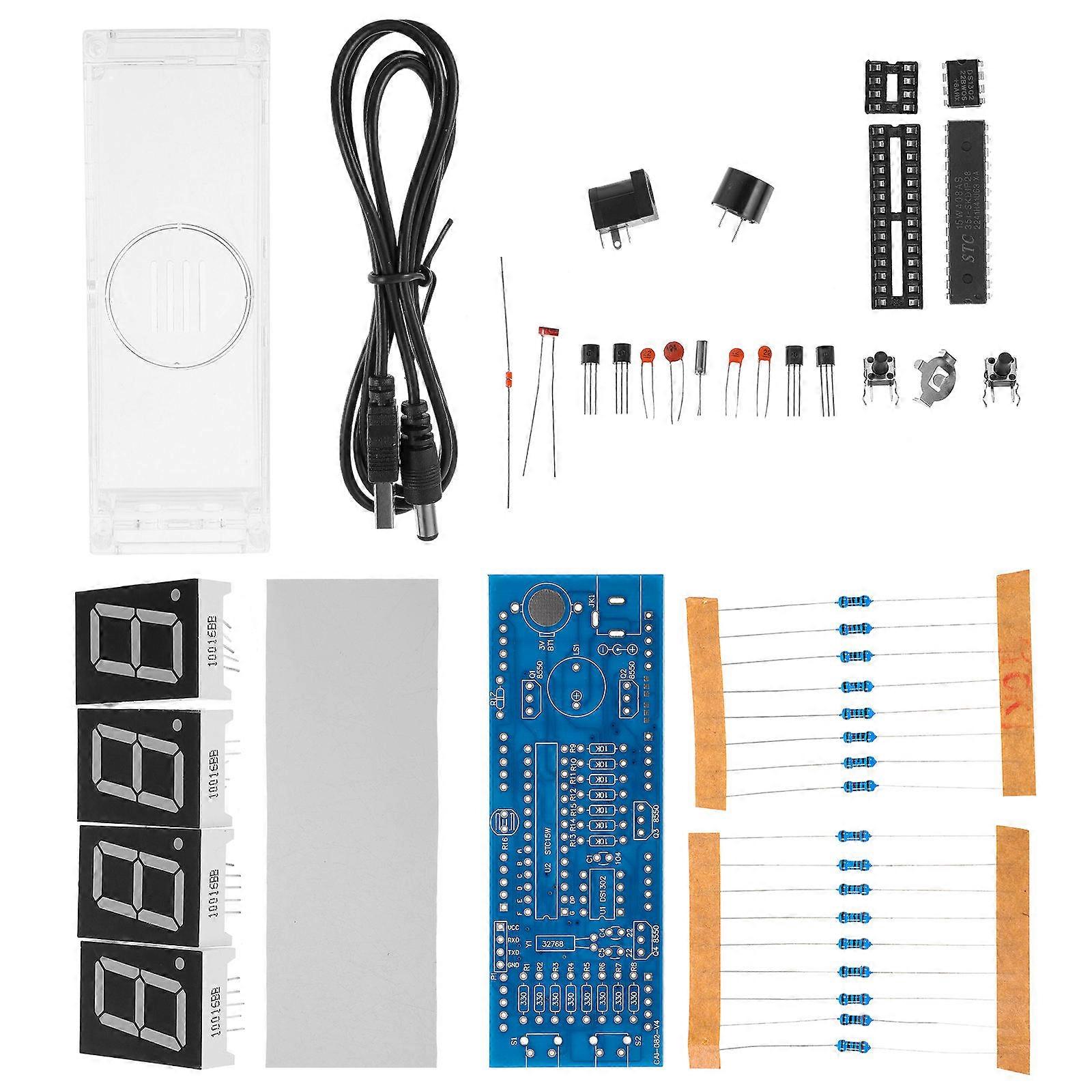 LED Digital Clock Kit Scm Single Chip Microcomputer for Time Keeping 1Set