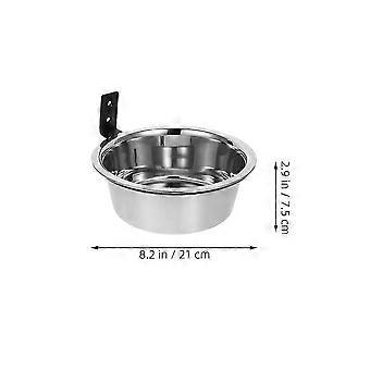 2 Sets Space Saving Elevated Dog Bowls Wall Mounted Pet Feeders Stainless Steel Dogs Feeding Station Hanging Dog Food and Water Bowls-inst