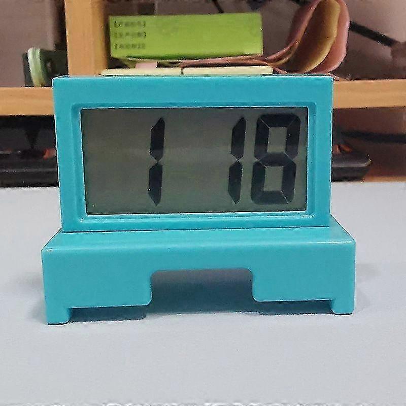Large-screen home electronic clock with adhesive digital clock, upgraded version, car-mounted world time, rectangular blue home version bien714