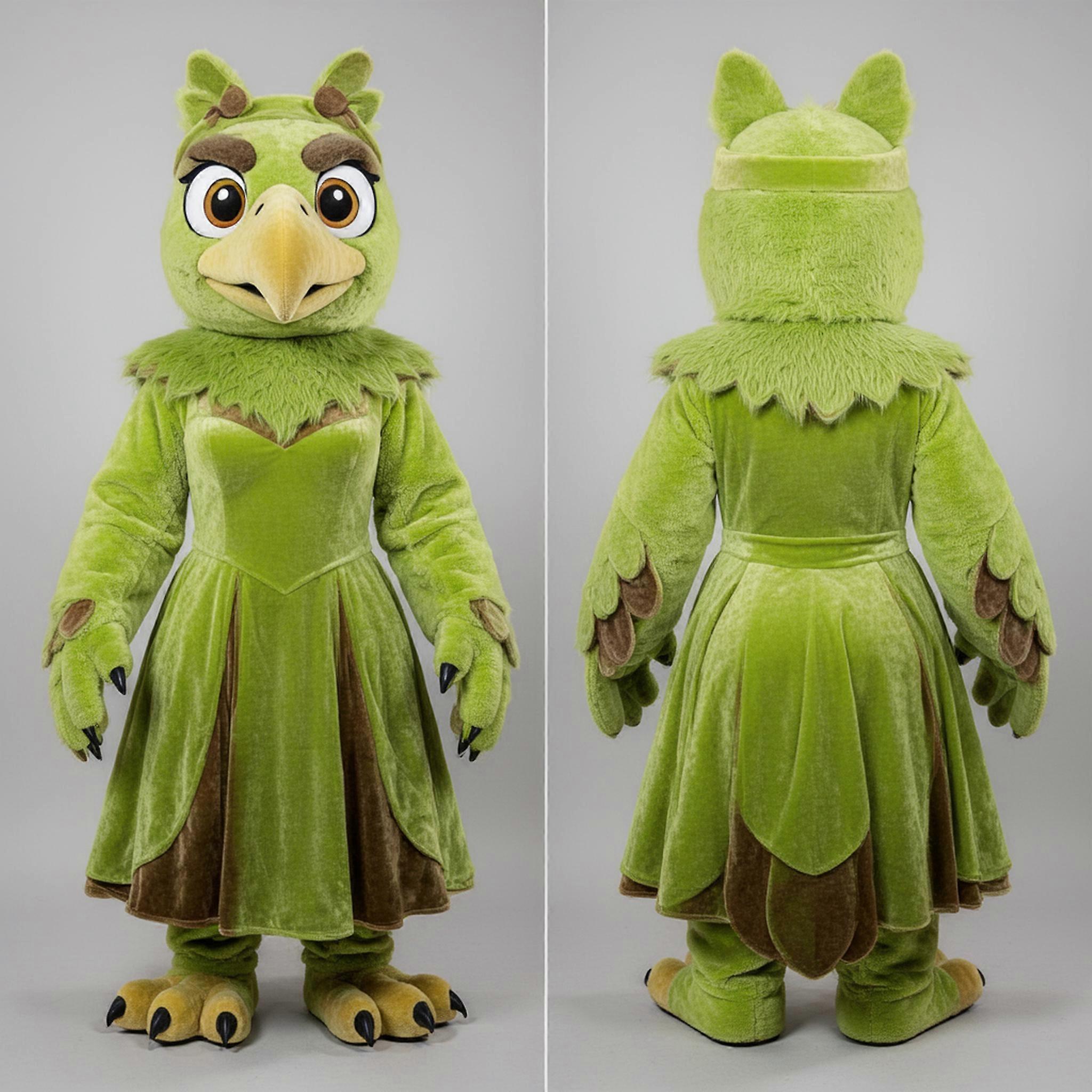 MASTICOT Lime Green Dramatic Haasts Eagle Mascot