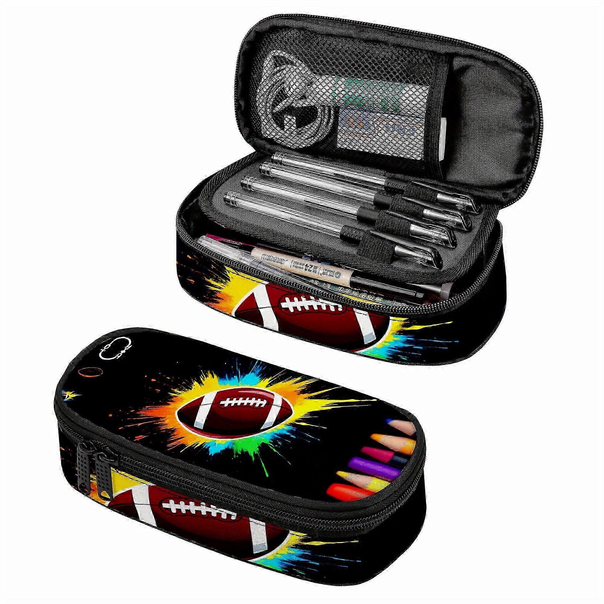 Rainbow Football PU Pencil Case