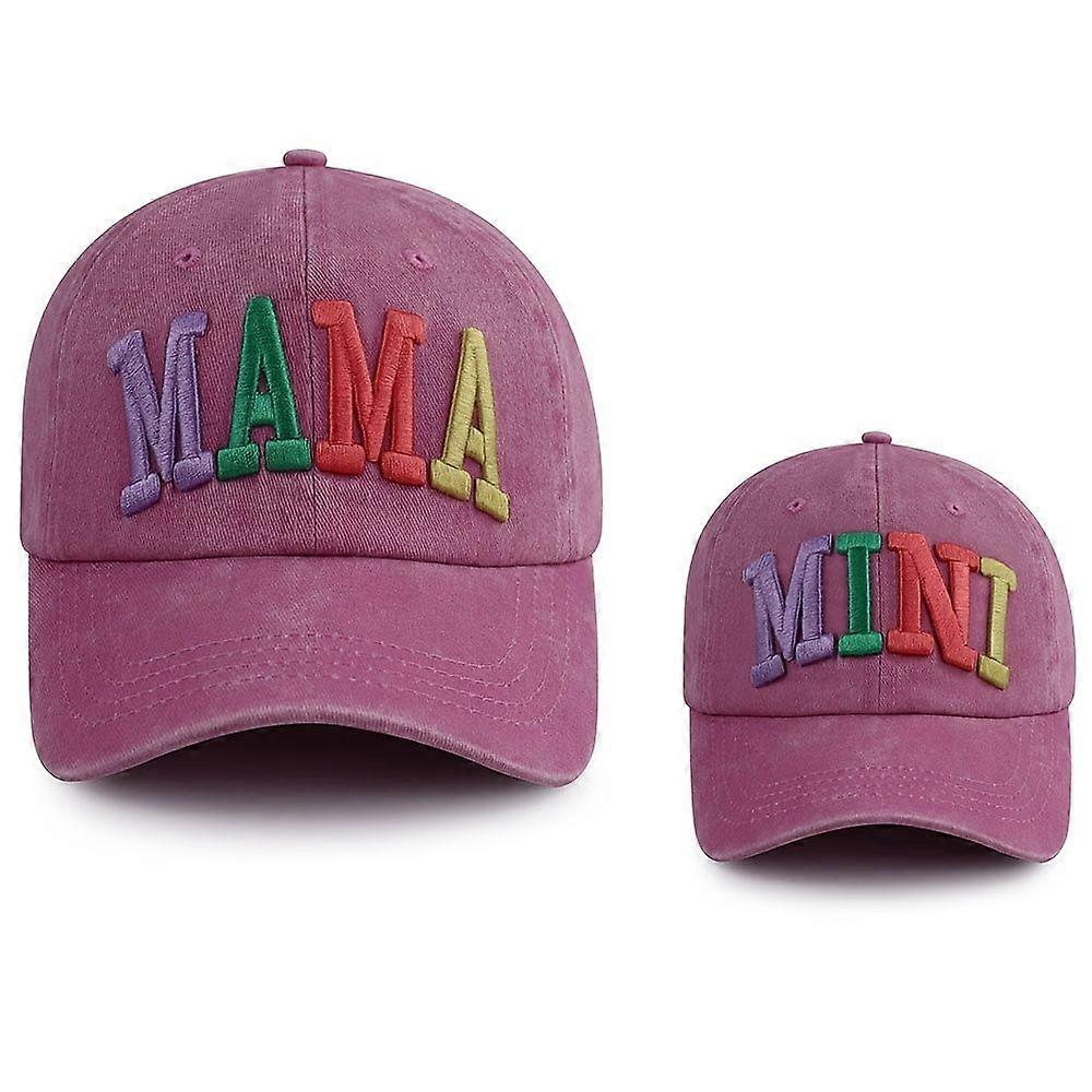 Mom Mini Embroidered Adjustable Washable Hat 2pcs Set
