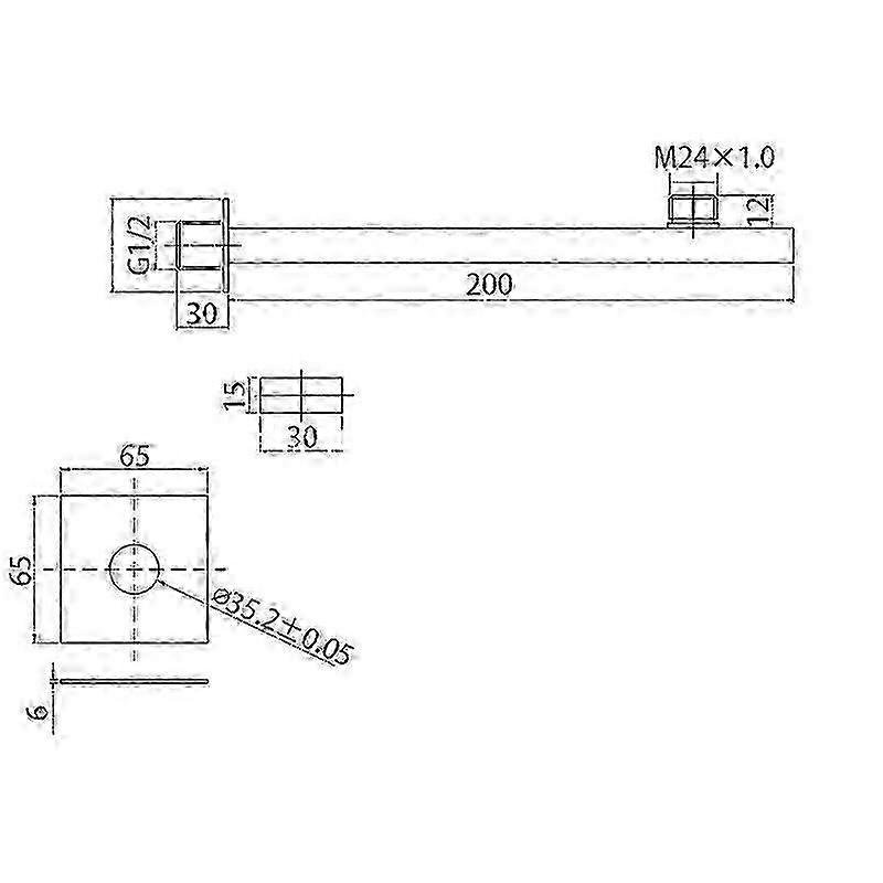 Modern Copper Bath Spout 200mm Reach