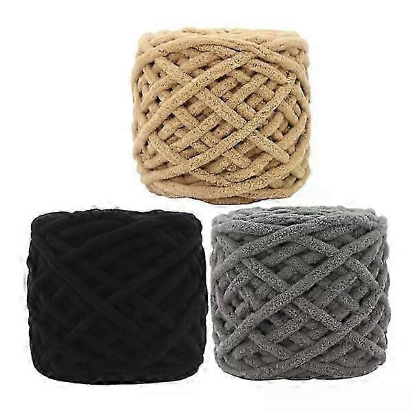 Knitting thread, 3 rolls, thick style, multi-color, suitable for multiple scenarios