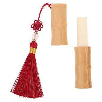 Portable Bamboo Lipstick Tube for Beauty Refillable Cosmetic Use