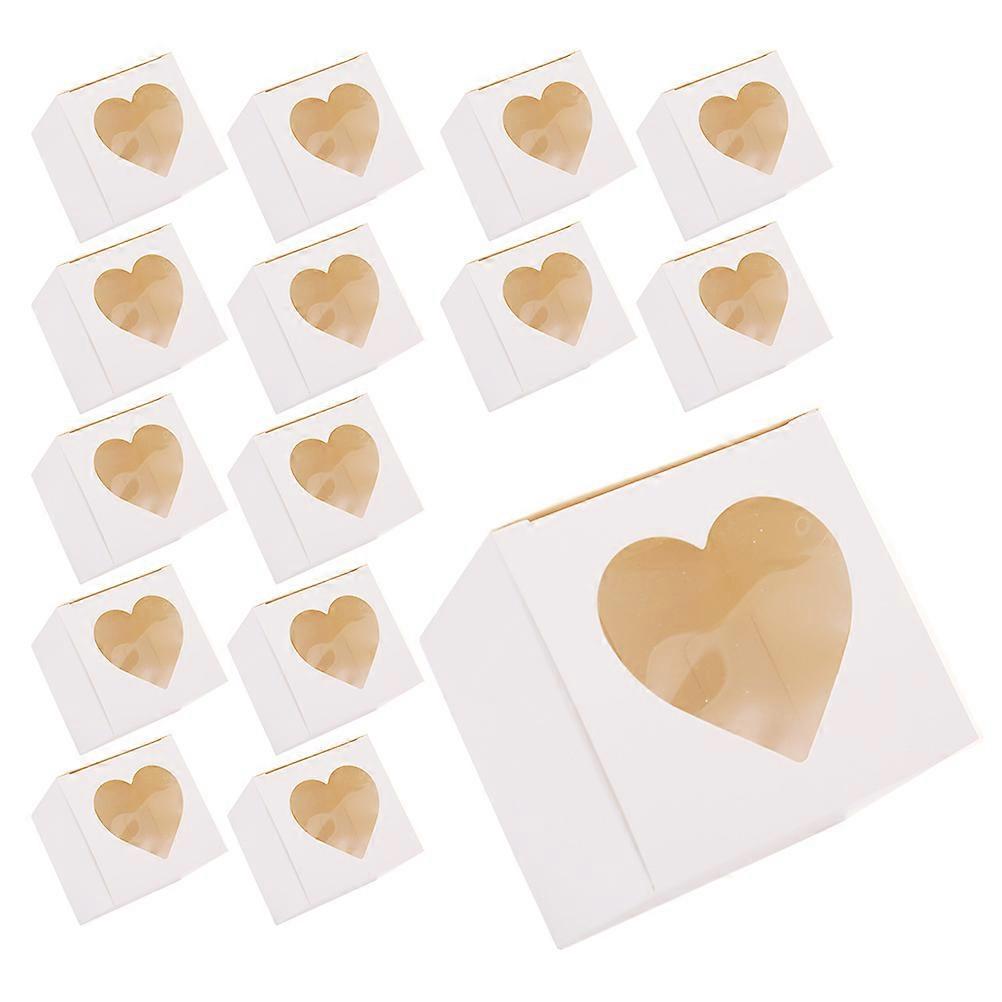 Cake Box Bakery Boxes compatible with Storage Use 15Pcs White Packaging Cupcake Boxes with Window