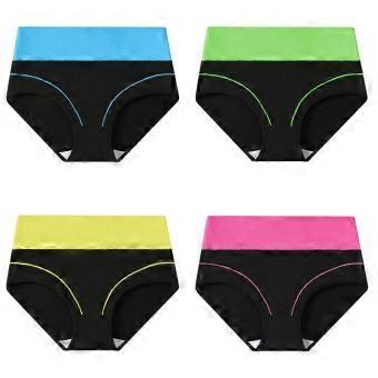 4PCS Women Panties High Waist Body Shaper Underwear Soft Cotton Ladies Briefs Slim Breathable Panty Plus Size Female Lingerie