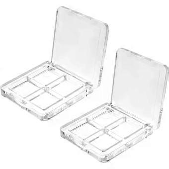 2pcs Empty Eyeshadow Palette, 4 Grid Plastic DIY Makeup Storage