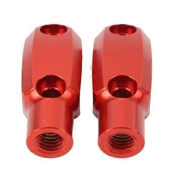 1 paire de support de rétroviseur de moto M10 x 1,5 filetage dans le sens des aiguilles d’une montre fer réglable pince de rétroviseur de guidon pour F900XR G310R rouge YEMAA