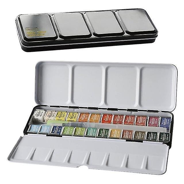 Igment Solid Akvarellfärger Set med Pensel Tennlåda