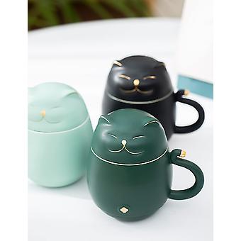 Simpatica tazza da caffè in ceramica con coperchio, tazza da