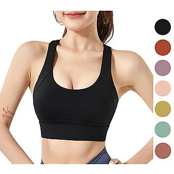 Strappy-urheiluliivit naisille Seksikäs ristiselkäinen keskipitkä tuki Jooga Rintaliivit Langattomat Bralette-jokapäiväiset rintaliivit