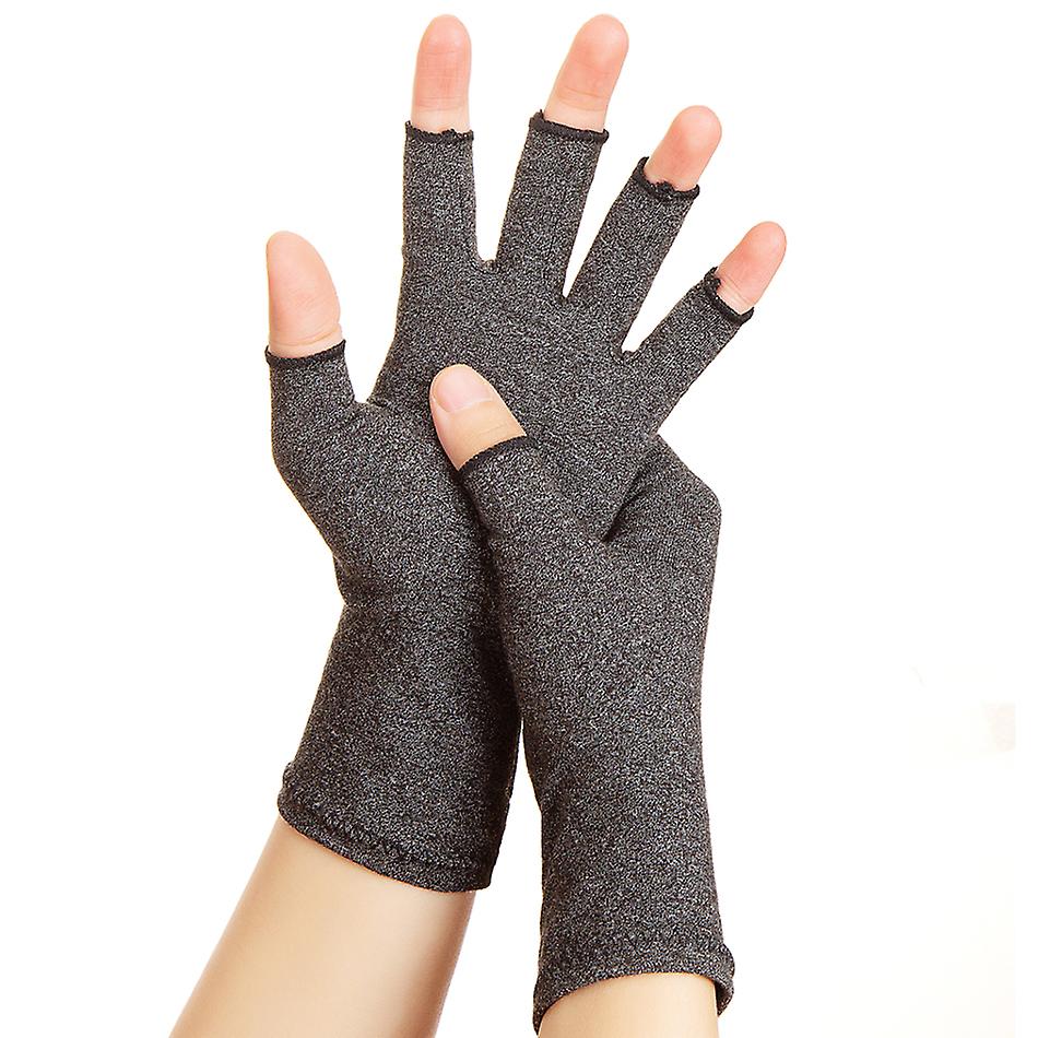 1 paire de gants de compression d’arthrite Support de poignet Coton Soulagement des douleurs articulaires Attelle à main Femmes Hommes gris clair