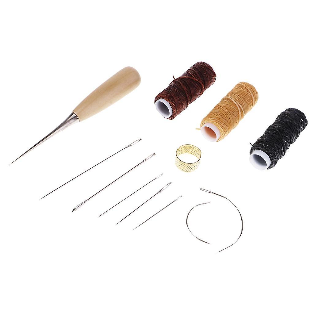 12 Pieces/Set Leather Waxed Thread Sewing Thread Needles Stitching Tools Kit