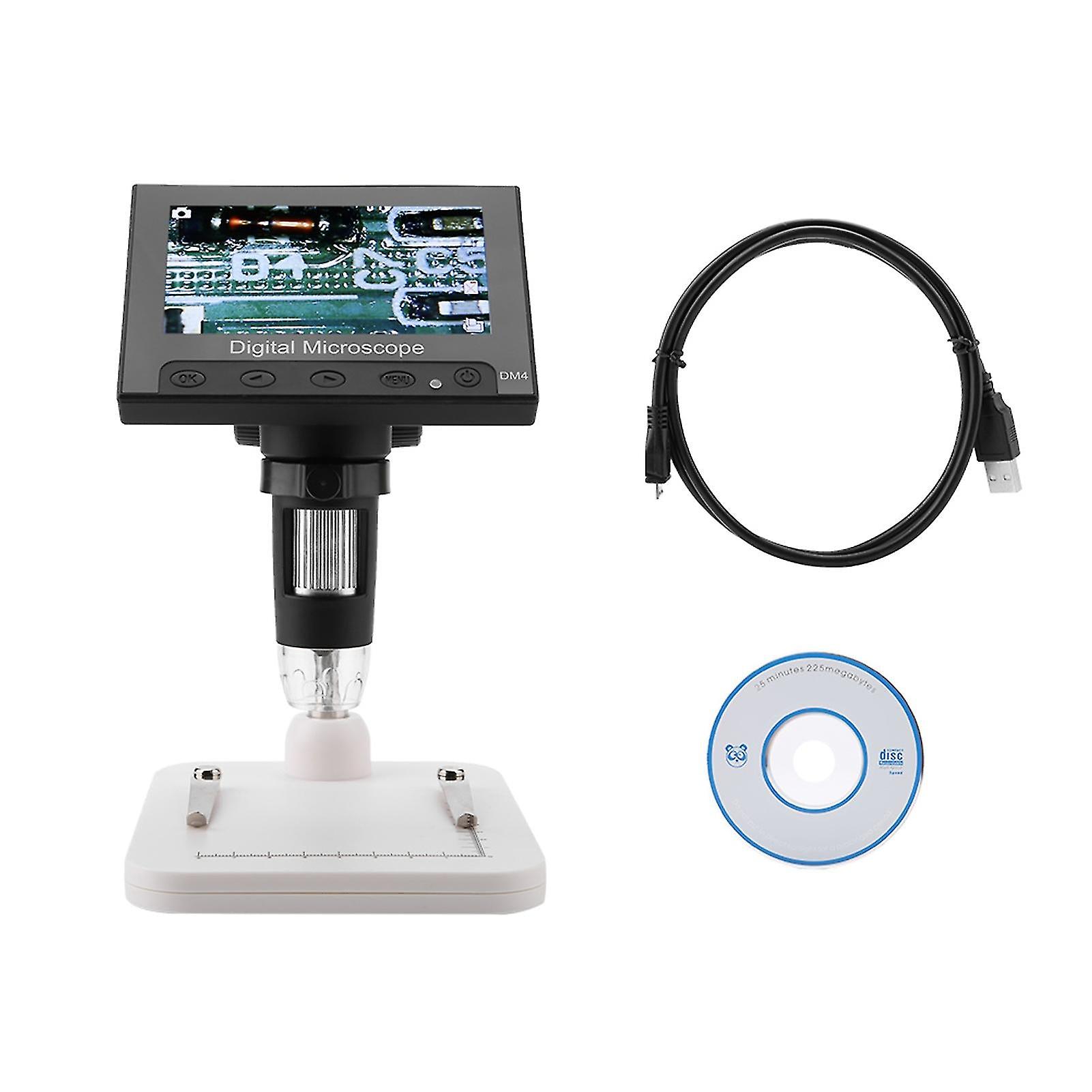 2Mp 500/1000x Digital Electronic Microscope 4.3" Display Magnifier With Led (plastic Holder)