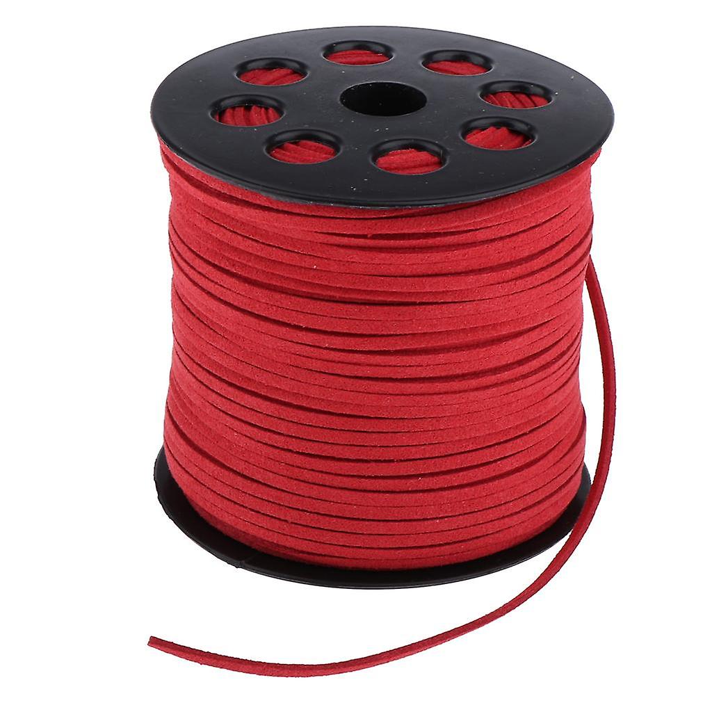 98 Yards 2.7mm Faux Suede Cord String Lace Beading Thread Red