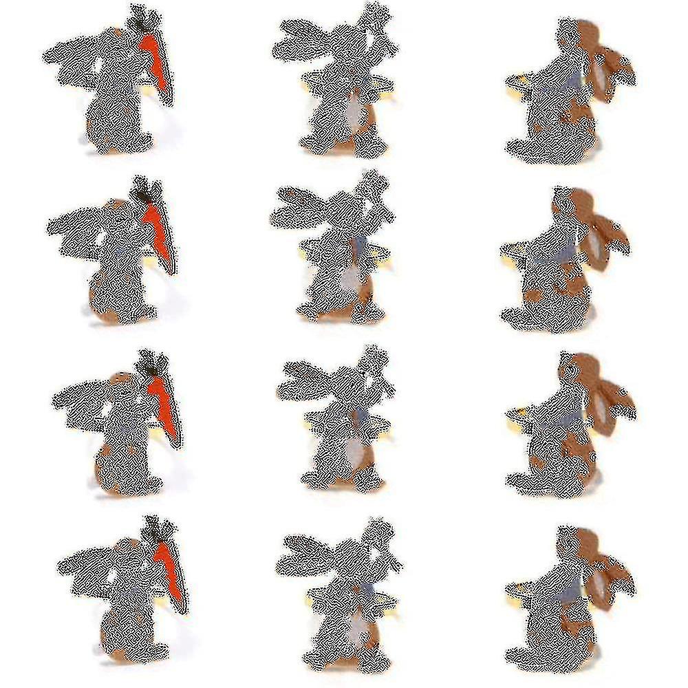 عيد الفصح منديل خواتم مجموعة من 12 الأرنب منديل مشبك مطرز أرنب معدني منديل حامل حلقة ل