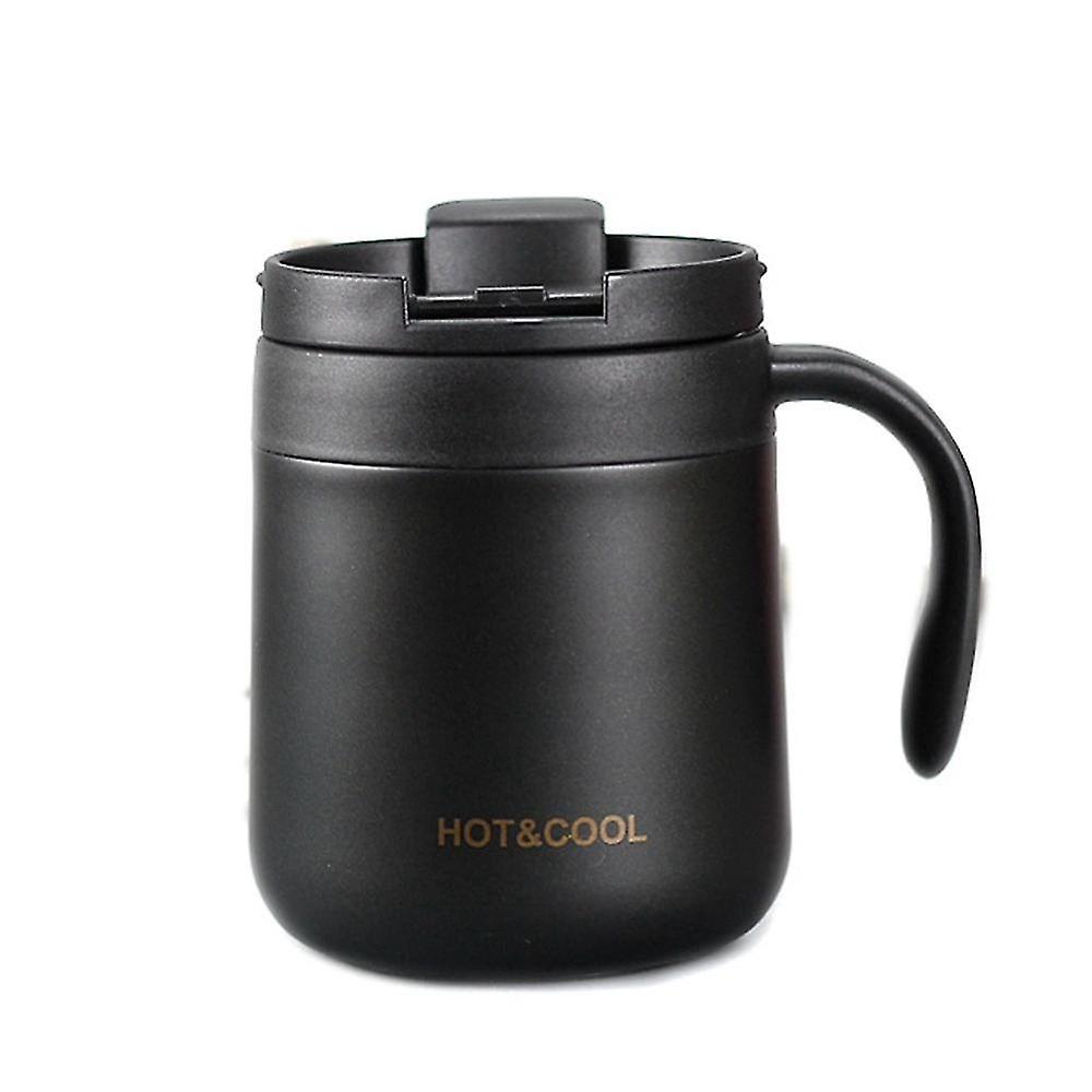 Stainless Steel Drinking Cup With Handle And Lid For Office
