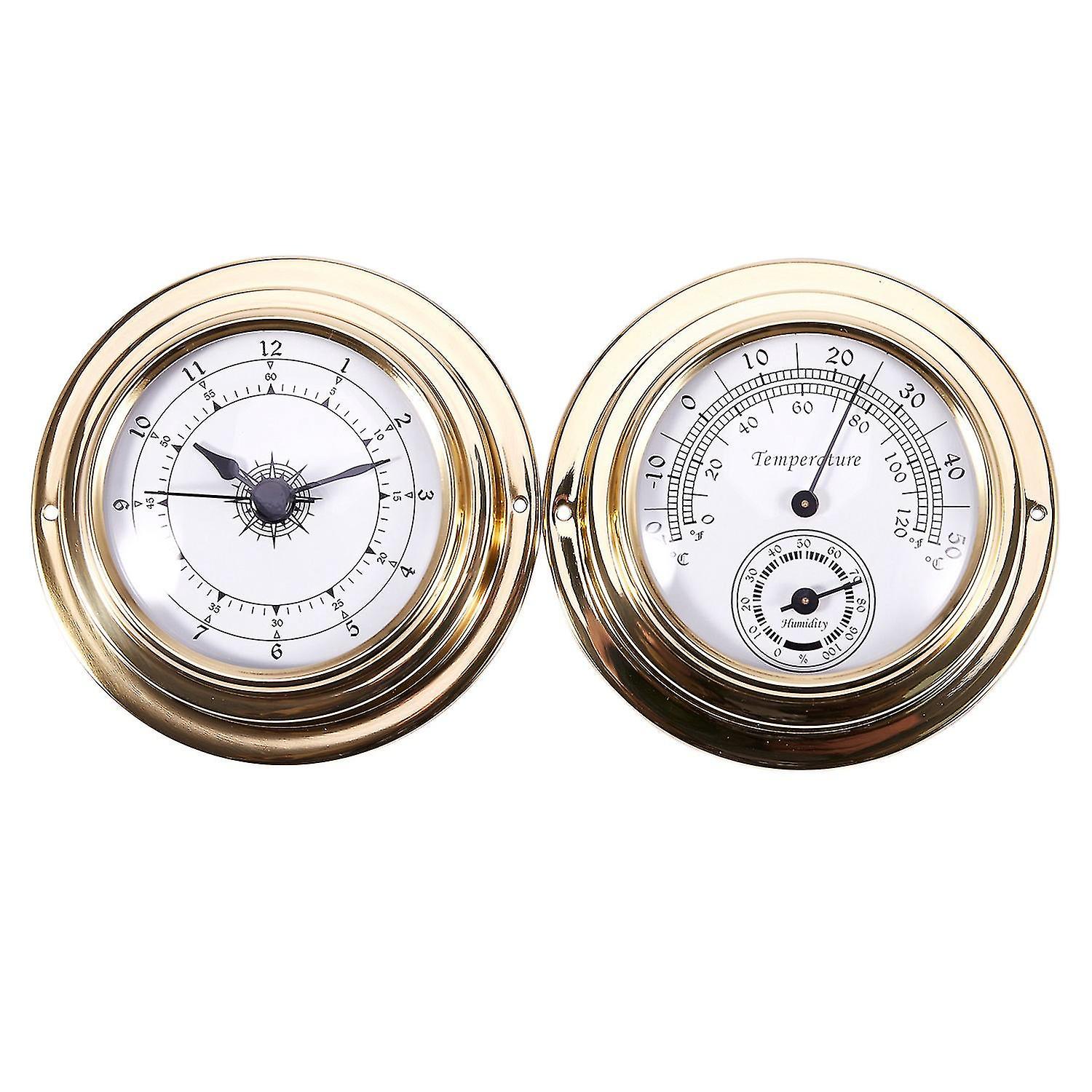 Thermometer Hygrometer Barometer Watches Clock 2 Whole Set Weather Station Meter