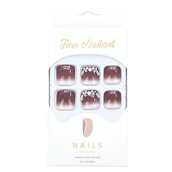 White & Coffee Gradient Fake Toenails Full Cover No Fading Nail With Stick Glue Nails For Outgoing Dress Matching