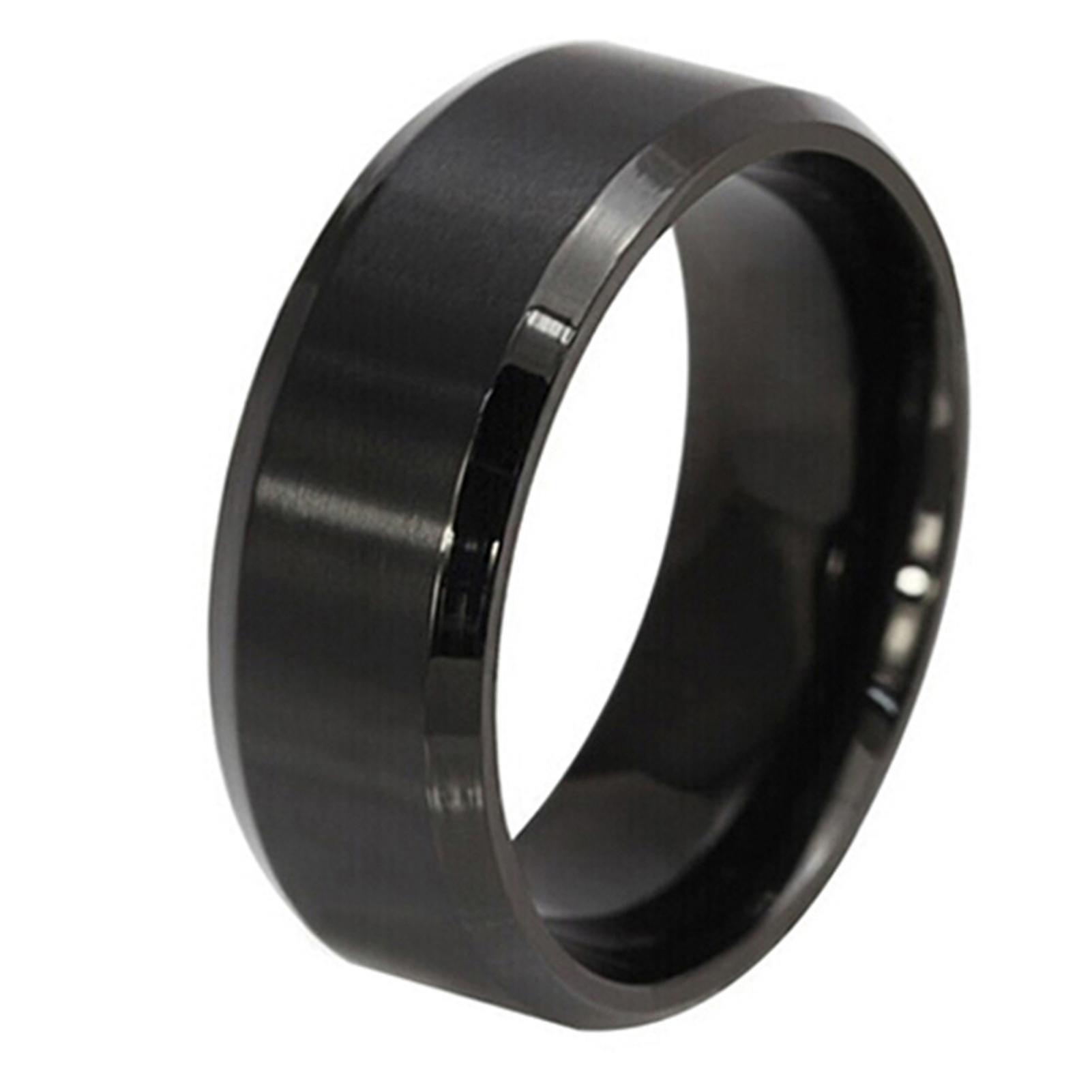 Trumsen Punk Ring Cool Comfortable To Wear Simple Creative Titanium Steel Wide Band Ring For Cocktai