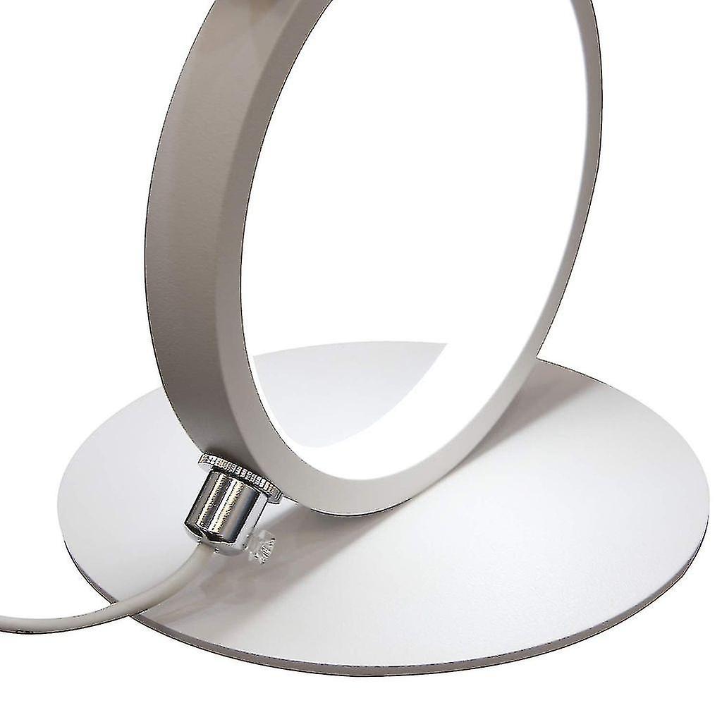 Led Table Lamp Dimmable Modern Bedside Lamp White Desk Lamp In A Ring Shape Made Of Aluminium