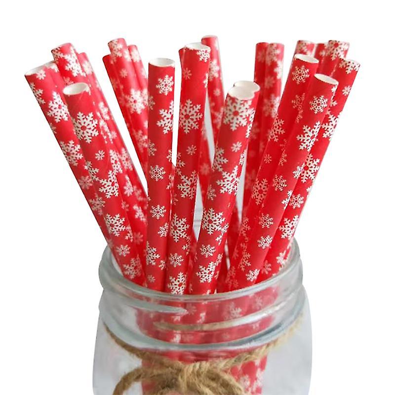 50pcs χριστουγεννιάτικα επιτραπέζια σκεύη χριστουγεννιάτικα καλαμάκια χαρτιού για το σπίτι πάρτι πόσιμο άχυρο Noel Navidad 2024 Χριστουγεννιάτικες διακοσμήσεις Πρωτοχρονιάς Διακόσμηση πάρτι