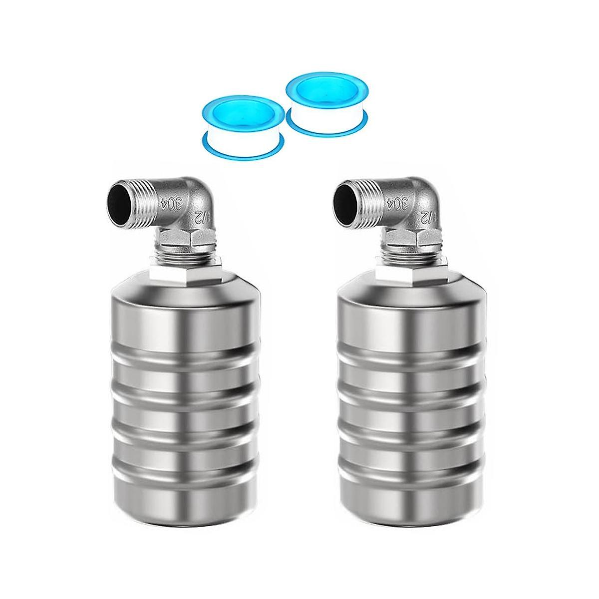 2PCS Fully Automatic Water Level Control Float Valve, Stainless Steel Mini Floating Ball Valve -1/2