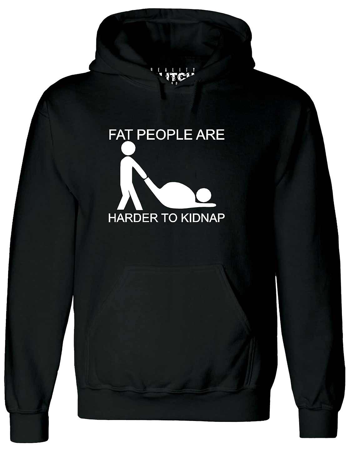 Reality glitch fat people are harder to kidnap mens hoodie | Fruugo US